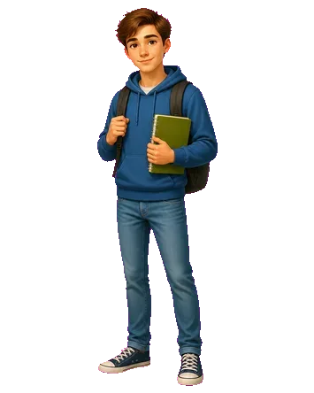 Student mit Rucksack